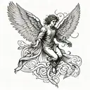 angel falling Icarus tattoo design idea