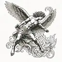 angel falling Icarus tattoo design idea
