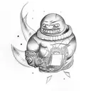 majin buu tattoo design idea