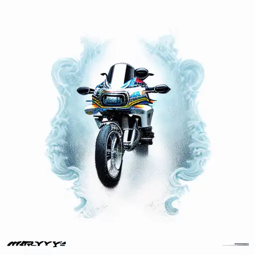 little boy with motorcycle tattoo design idea