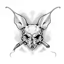 rat with skull tattoo design idea