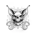 rat with skull tattoo design idea