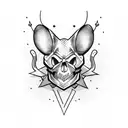 rat with skull tattoo design idea