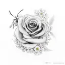 various flowers with mockingbird tattoo design idea