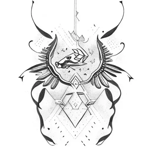 Puma, Spread Wings, Symbols, Native South American Style tattoo design idea