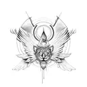 Puma, Spread Wings, Symbols, Native South American Style tattoo design idea