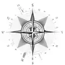 world with compass tattoo design idea