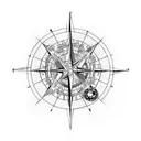 world with compass tattoo design idea