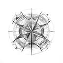 world map superimposed on compass rose tattoo design idea