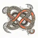 infinity symbol  with invisible string   tattoo design idea