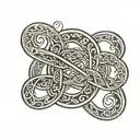 infinity symbol  with invisible string   tattoo design idea