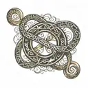 infinity symbol  with invisible string   tattoo design idea