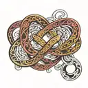 infinity symbol  with invisible string   tattoo design idea