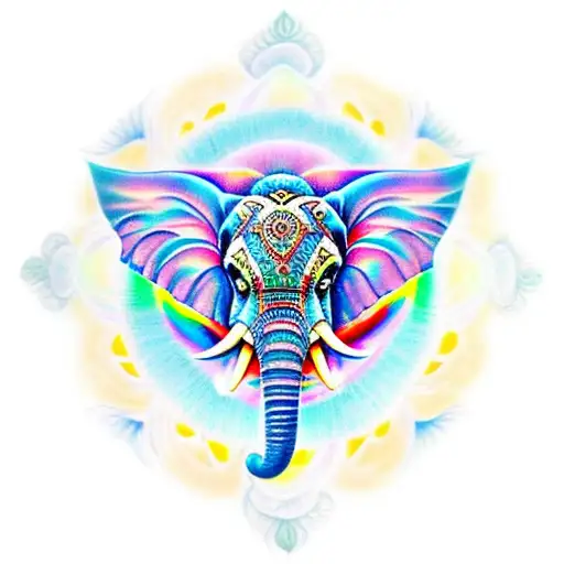 water angel mandala elephant tattoo design idea