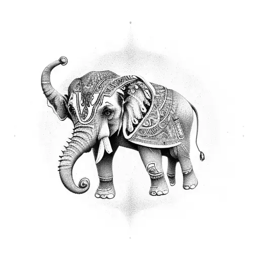 water angel mandala elephant tattoo design idea