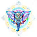 water angel mandala elephant tattoo design idea