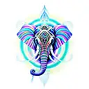 water angel mandala elephant tattoo design idea