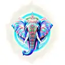 water angel mandala elephant tattoo design idea
