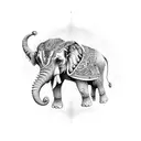 water angel mandala elephant tattoo design idea