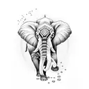 water angel mandala elephant tattoo design idea