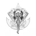 water angel mandala elephant tattoo design idea