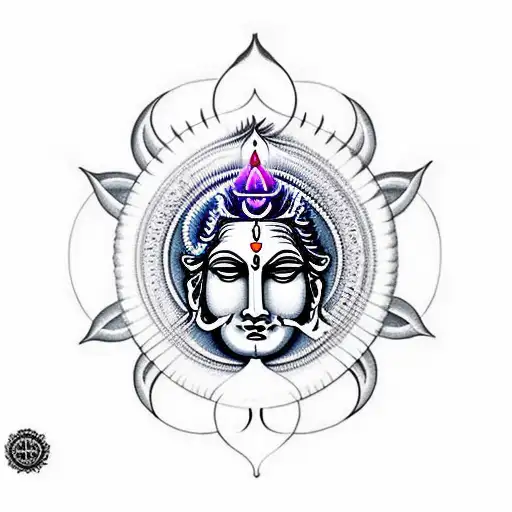 shiva om chakras spiritual tattoo design idea