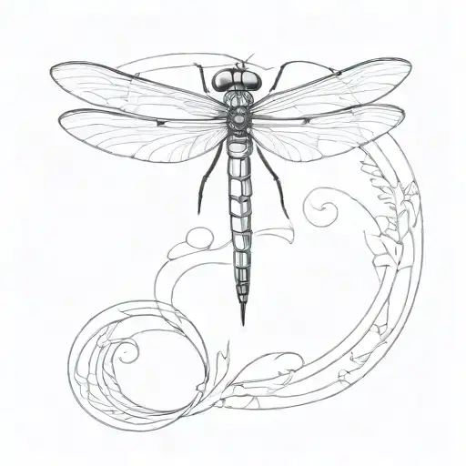dragonfly top view tattoo design idea
