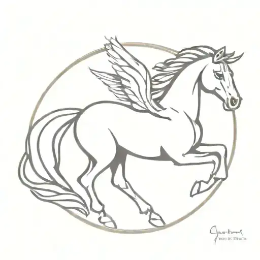 white winged horse tattoo design idea