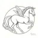 white winged horse tattoo design idea