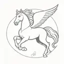 white winged horse tattoo design idea