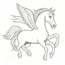 white winged horse tattoo design idea