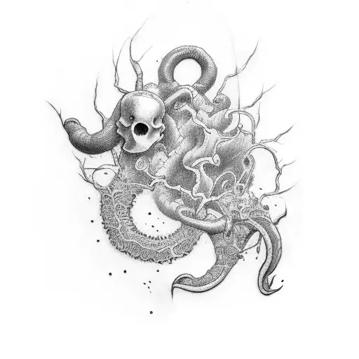 a ghost kidney tattoo design idea