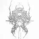 a ghost kidney tattoo design idea