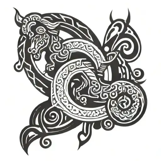 aries taurus virgo symbol tattoo design idea