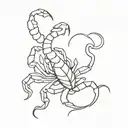 scorpion protecting heart intertwined tattoo design idea