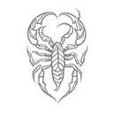 scorpion protecting heart intertwined tattoo design idea