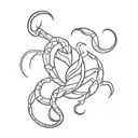 scorpion protecting heart intertwined tattoo design idea