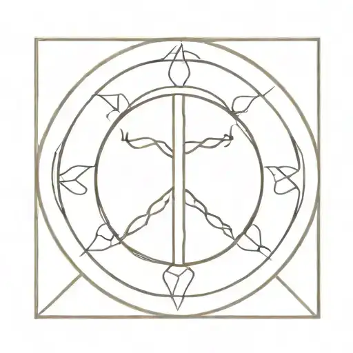 simple sigil meaning peace and quiet tattoo design idea