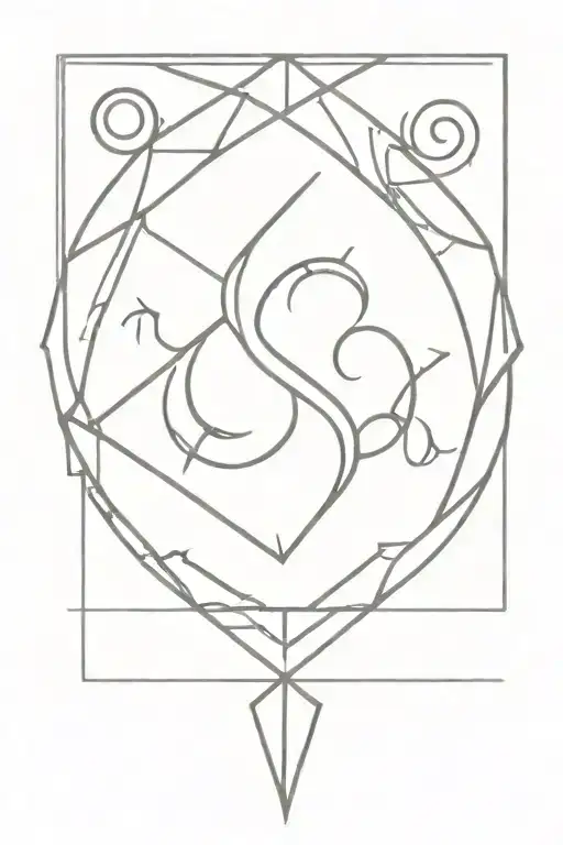 sigil tattoo representing luck and new beginnings strength tattoo design idea