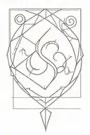 sigil tattoo representing luck and new beginnings strength tattoo design idea