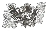 albania flag logo tattoo design idea