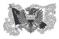 albania flag logo tattoo design idea