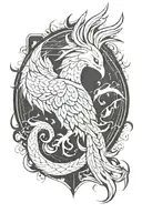 Symbol of Rebirth: The phoenix is ​​a classic symbol of rebirth and overcoming. It rises from its own ashes, tattoo design idea