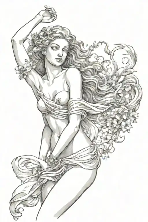 full body Aphrodite realistic nude  girl shoulder tattoo  tattoo design idea