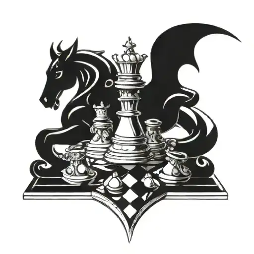 devil chess pieces forming tattoo design idea