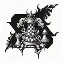 devil chess pieces forming tattoo design idea