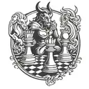 devil chess pieces incorporated tattoo design idea