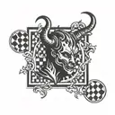 devil chess board tattoo design idea