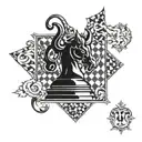 devil chess board tattoo design idea