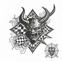 devil chess board tattoo design idea